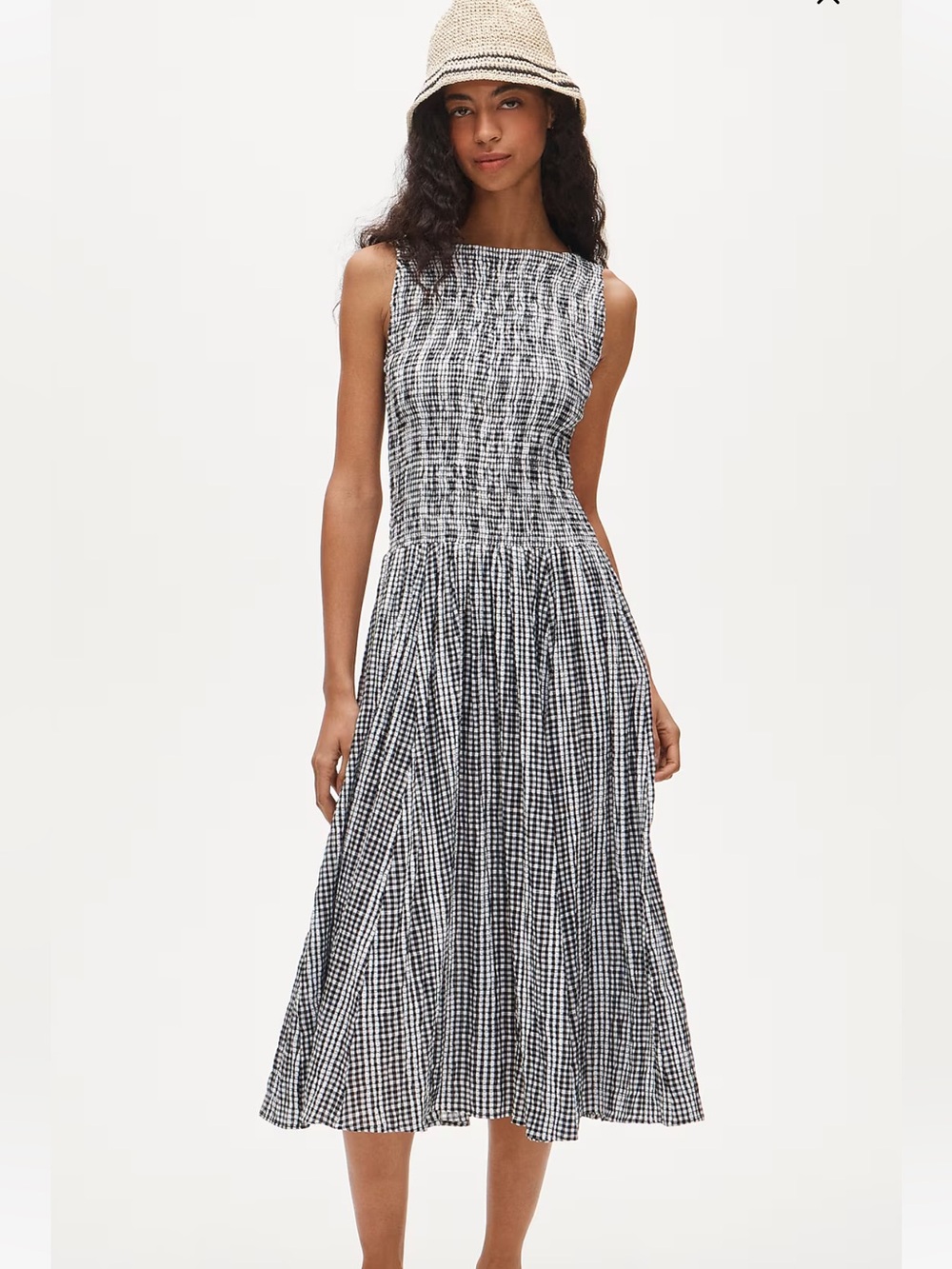 NWT J. Crew Lina midi dress in gingham in Size Small